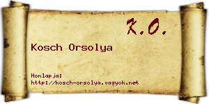 Kosch Orsolya névjegykártya